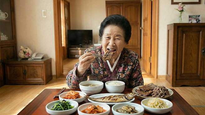 노년기 고기(단백질) 섭취는 건강을 좌우하는 중요한 식습관 중 하나다｜출처: Gemini 생성