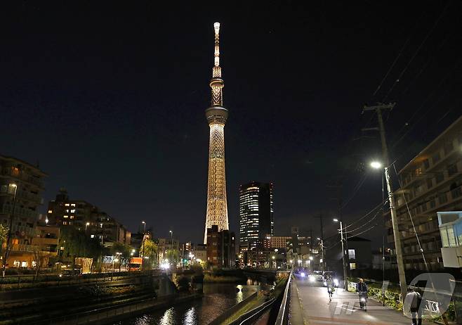 일본 도쿄 스미다구에 위치한 '도쿄 스카이트리' 전경. 사진은 교도통신 제공. 2020.12.15 ⓒ 로이터=뉴스1