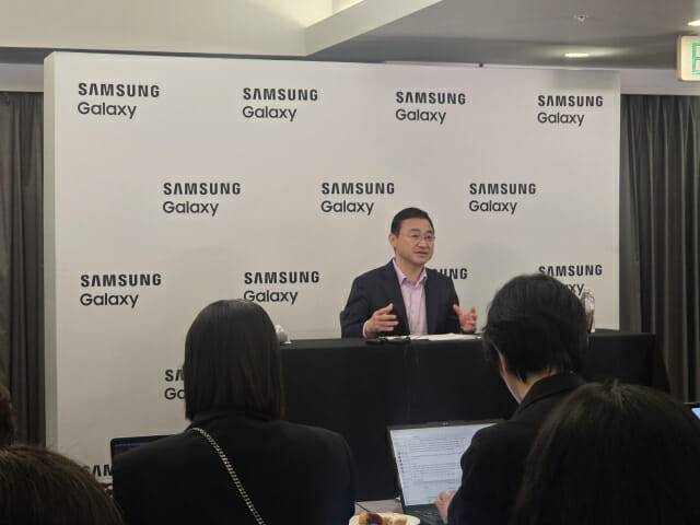 노태문 삼성전자 DX부문장(사장)이 기자간담회에서 발언하고 있다.(사진=전화평 기자)