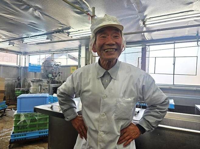 일본 효고현에 위치한 마츠이식품에서 만난 마츠이 아키오 마츠이식품 대표. 주상돈 기자