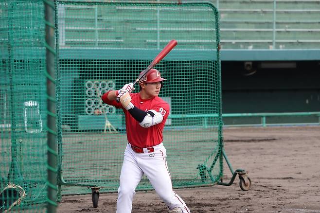 ▲ 스윙 메커니즘과 포인트를 바꾸며 괄목할 만한 성장세를 이뤘다는 평가를 받는 이원준 ⓒSSG랜더스