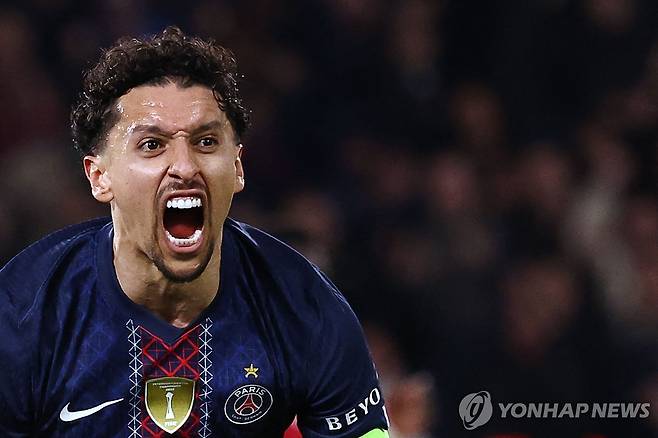골 넣고 포효하는 마르키뉴스 [AFP=연합뉴스]