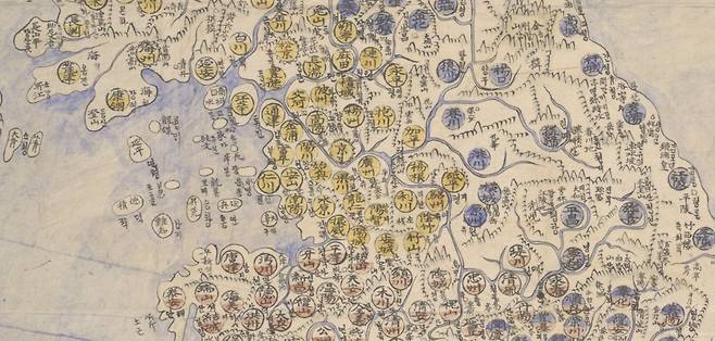 '해동전도' 부분  미국 스미스소니언 재단 소장 자료 [동북아역사재단 제공. 재판매 및 DB 금지]