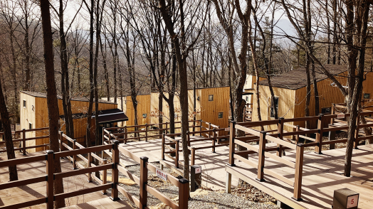 바라산자연휴양림 야영데크. 사진제공 의왕시