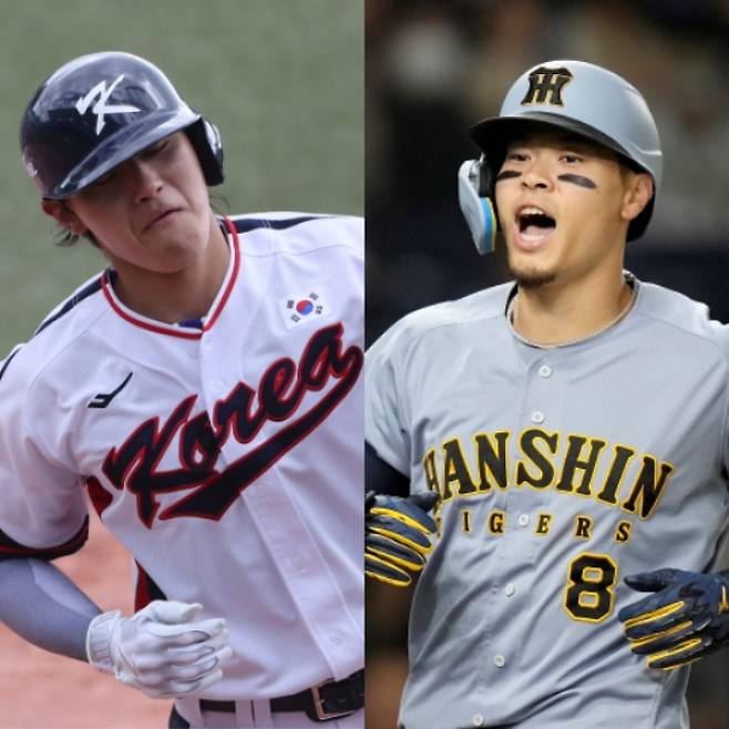 2026 WBC에서 한국과 일본을 대표하는 김도영과 사토 데루아키. 연합뉴스, AP=연합뉴스