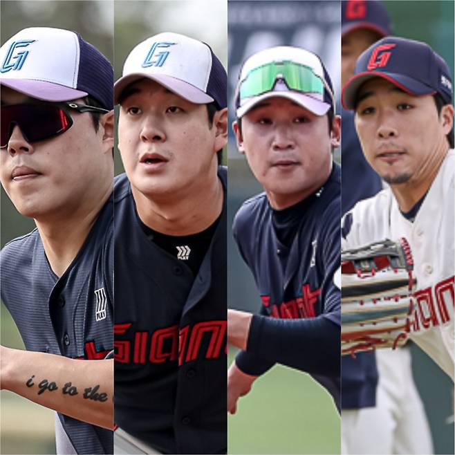 대만 스프링캠프에 참여해 도박 파문을 일으킨 고승민, 나승엽, 김세민, 김동혁(왼쪽부터). 롯데 제공