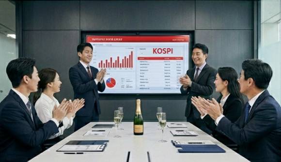 주식 상승에 기뻐하는 투자자 이미지 [사진=제미나이 AI 생성 이미지]