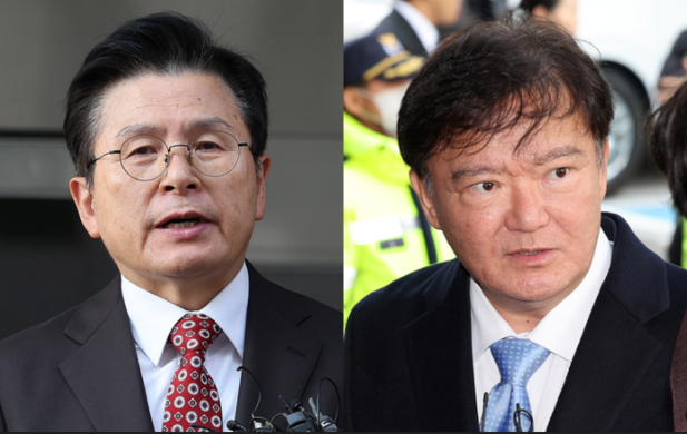 황교안 전 국무총리(현 자유와혁신 대표)와 민경욱 전 미래통합당 의원 [뉴스1 편집]