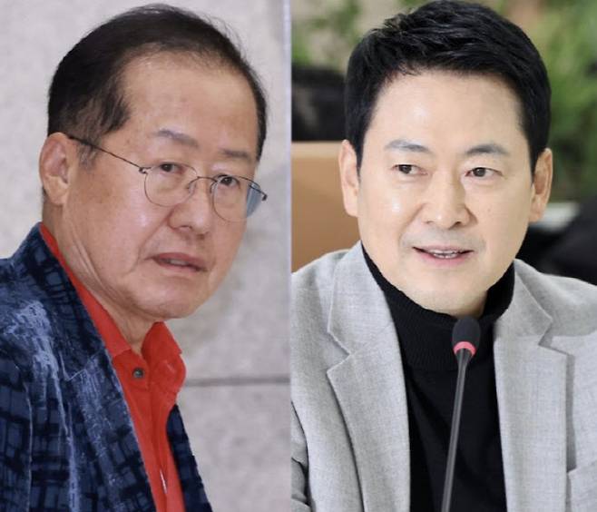 홍준표 전 대구시장(왼쪽)이 윤어게인을 끊어내지 못하는 장동혁 국민의힘 대표를 향해 쓴소리를 했다. (사진=연합뉴스)