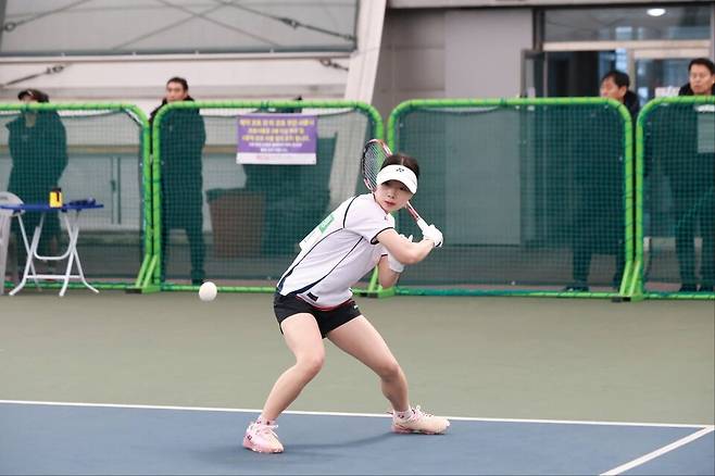 일본 아이치 나고야 아시안게임에 나설 소프트테니스 국가대표선발전이 순천 팔마실내테니스장에서 열리고 있다. 김종석&nbsp;