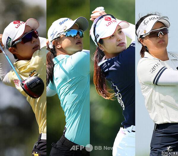 2026년 미국여자프로골프(LPGA) 투어 '아시안 스윙' HSBC 위민스 월드챔피언십에 출전한 김효주, 김세영, 최혜진, 고진영 프로. 사진제공=ⓒAFPBBNews = News1 (사진을 무단으로 사용하지 마십시오.)