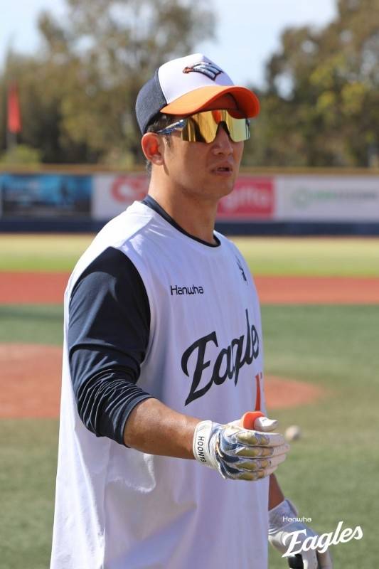 한화 최재훈이 호주 멜버른에서 진행한 스프링캠프서 훈련하고 있다. 사진 | 한화 이글스