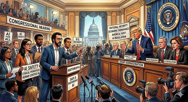 트럼프, 앤스로픽 ‘국가안보 위험’ 지정…군사 AI 통제권 정면 충돌 [그림=제미나이]