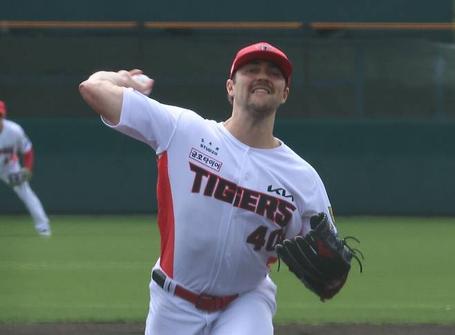 ▲ 1일 한화와 경기에서 2이닝 무실점은 물론 경기 내용에서도 고무적인 면모를 보여주며 기대감을 높인 제임스 네일 ⓒKIA타이거즈