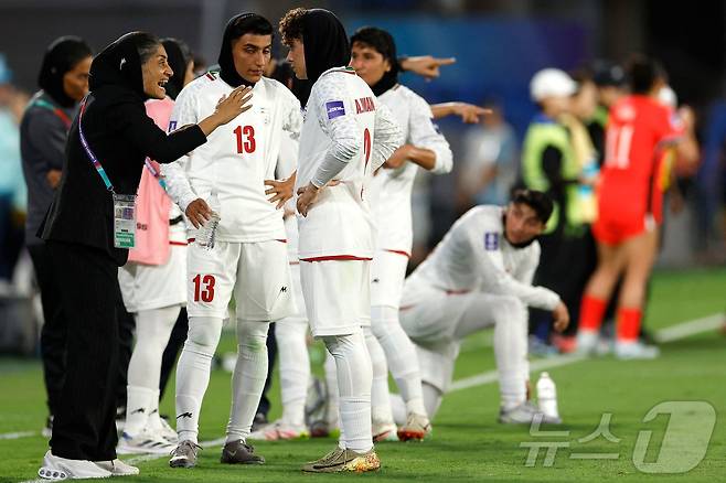 2026 아시아축구연맹(AFC) 여자 아시안컵에 출전한 이란 여자축구대표팀. ⓒ AFP=뉴스1