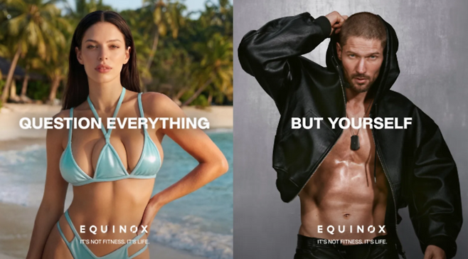 미국 프리미엄 헬스장 ‘에퀴녹스’ 광고.