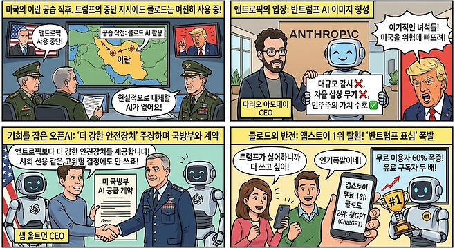 이란 공습 와중 미국선 ‘AI 전쟁’ [구글 Gemini]