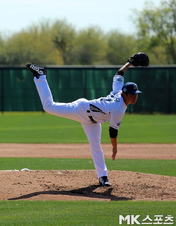 NC 선발 토다는 2 2/3이닝 3실점 기록했다. 사진(美 글렌데일)= 김재호 특파원