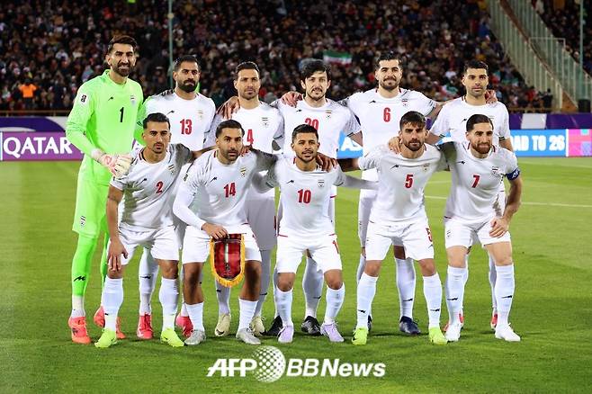 이란 축구 대표팀 선수들의 모습. /AFPBBNews=뉴스1