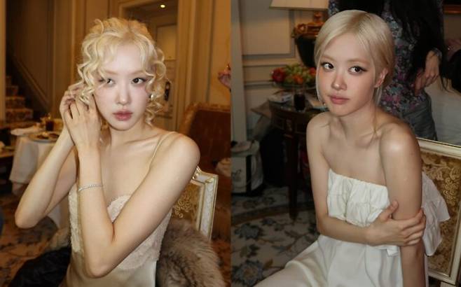 로제의 금발은 밝은 골드톤이 특징이다. 사진=로제 SNS