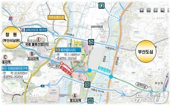 부산 엄궁대교 건설 예상 지도.(부산시 제공. 재판매 및 DB 금지)