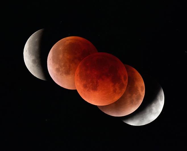 전영범 천문연 책임연구원이 2025년 9월 8일 촬영한 개기월식 모습. 천문연 제공.