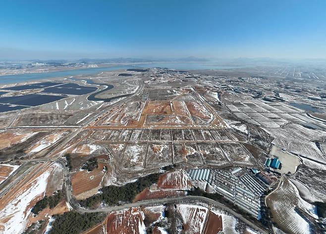 지난달 23일 전남 해남군 산이면 구성리 간척지의 모습.