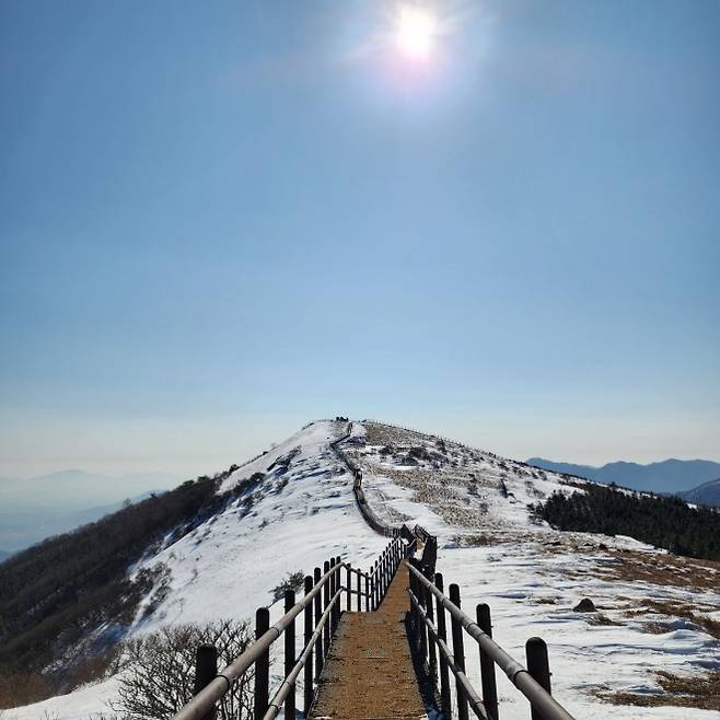 소백산 정상을 향하는 능선길