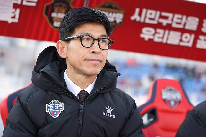 프로 사령탑이 처음인 주승진 김천 감독(사진), 이정규 광주 감독, 코스타 제주 감독 모두 데뷔전인 K리그1 개막 라운드서 승점을 챙기며 희망을 봤다. 사진제공│한국프로축구연맹