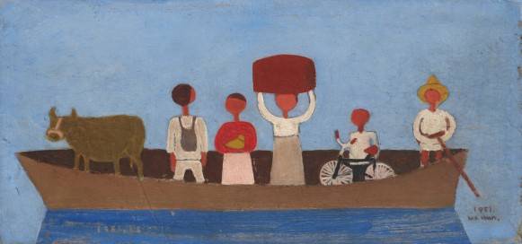 장욱진, 나룻배, 1951년, 13.7×29cm, 국립현대미술관