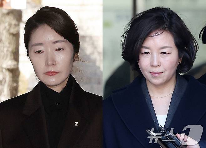 1억 공천헌금' 의혹을 받는 강선우 무소속 의원과 김경 전 서울시의원이 3일 서울 서초구 중앙지법에서 열린 구속 전 피의자 심문에 출석했다. 사진 왼쪽은 법원 출석하는 강 의원, 오른쪽은 법원 나서는 김 전 시의원. 2026.3.3 ⓒ 뉴스1 박지혜 기자