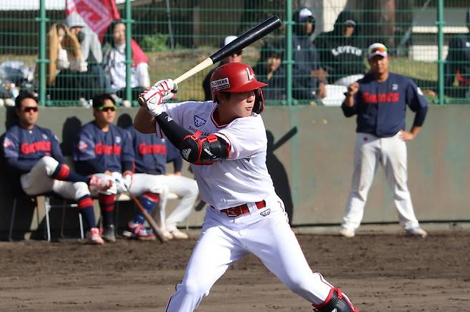 롯데전에서 홈런을 친 문상준. 사진=SSG 랜더스