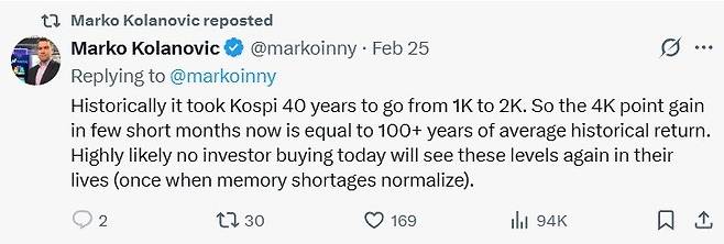 마르코 콜라노비치가 지난달 25일 엑스에 올린 글. 엑스 갈무리