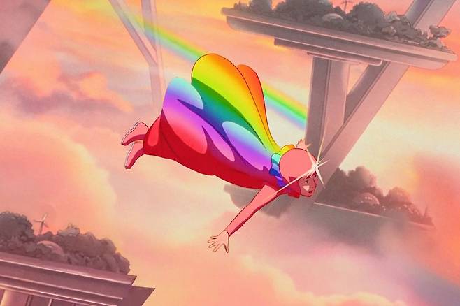 11일 개봉하는 프랑스 애니메이션 ‘아르코’는 2932년에 사는 소년 아르코가 2075년에 불시착하며 벌어지는 이야기다. [사진 판씨네마]