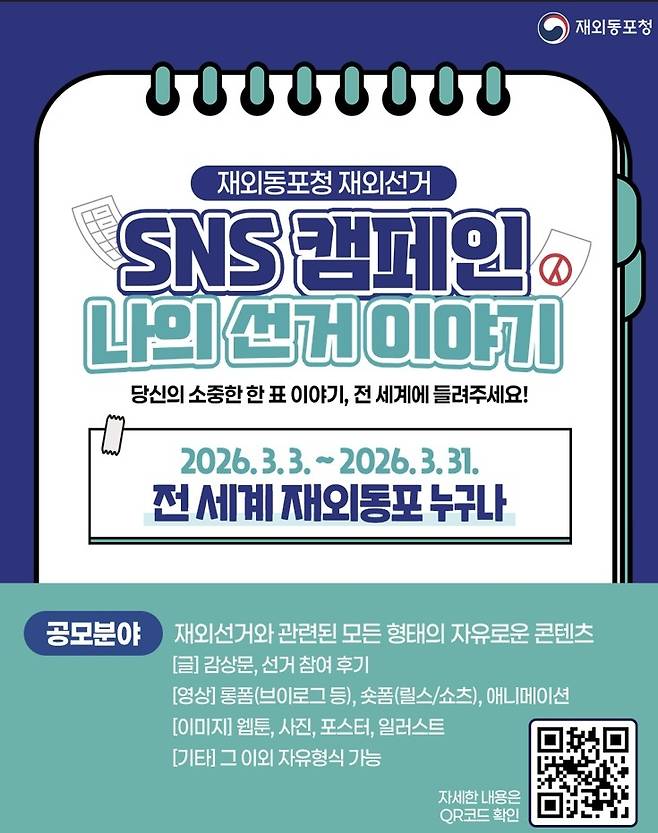 동포청, 재외선거 SNS 공모 [동포청 제공]