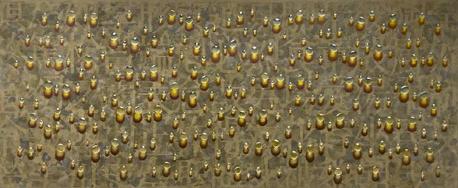 김창열 작가의 작품(사진=에이치아트이엔티표갤러리).