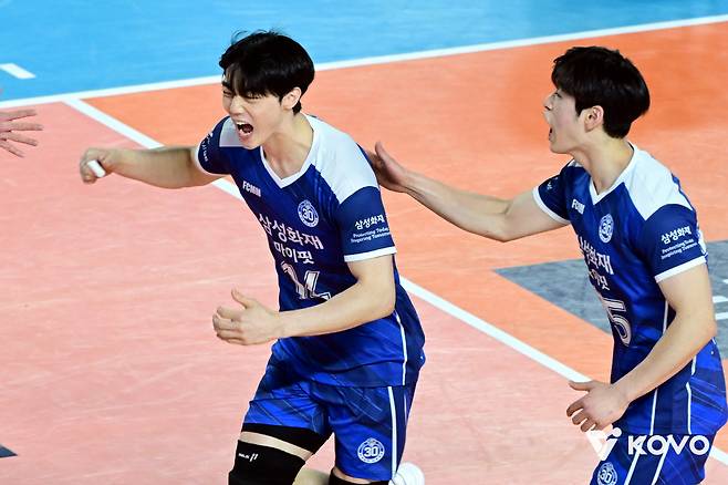 삼성화재 이우진의 포효. 사진제공=KOVO