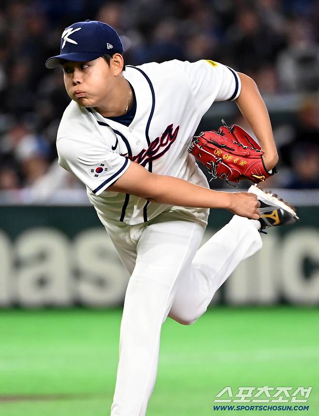 5일 일본 도쿄돔에서 열린 WBC(월드베이스볼클래식) 한국과 체코의 경기. 한국 선발투수 소형준이 역투하고 있다. 도쿄(일본)=허상욱 기자wook@sportschosun.com/2026.03.05/