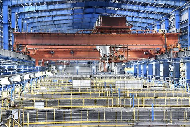 Production lines at Posco Future M's synthetic graphite anode material plant in Pohang, North Gyeongsang Province  (Posco Future M)