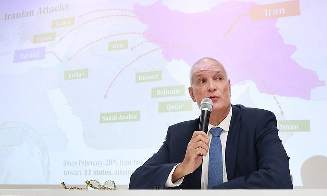 주한이스라엘 대사관의 기자회견/ 사진=연합뉴스