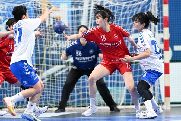 사진 경남개발공사와 대구광역시청 1라운드 경기 모습, 사진 제공=한국핸드볼연맹