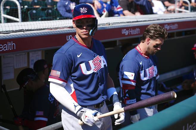 애런 저지(왼쪽), 브라이스 하퍼 등 MLB 대표 선수들을 앞세운 미국은 제6회 WBC서 일본과 함께 강력한 우승후보로 거론된다. 오사카ㅣAP뉴시스