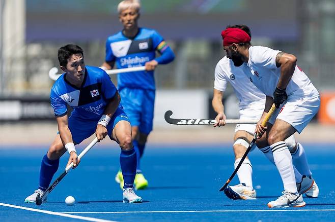 한국과 캐나다의 경기 모습.  [FIH 소셜 미디어 사진. 재판매 및 DB 금지]