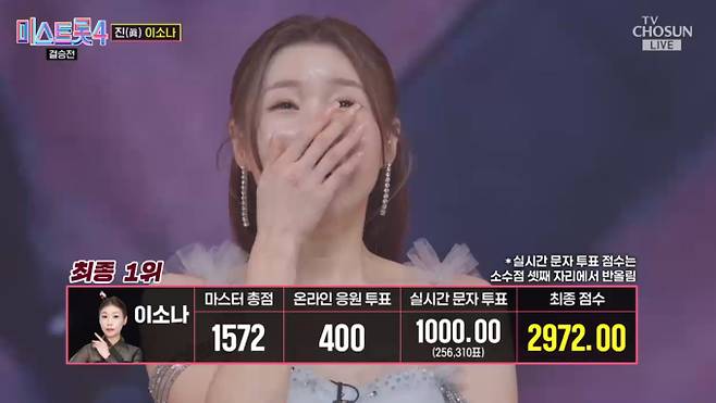 미스트롯4 결승 이소나 1위