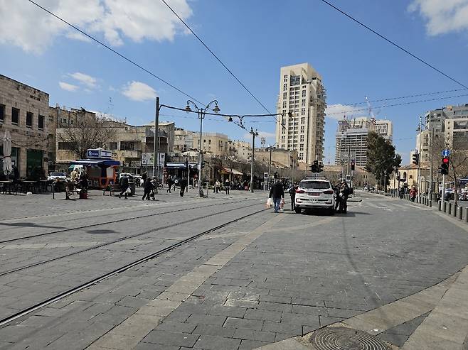 한적한 예루살렘 중심가 거리 모습 [이강근 이스라엘 한인회장 제공]