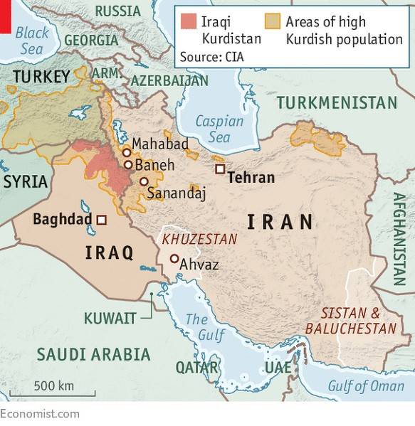 쿠르드족은 이란 북서부와 이라크 북동부, 튀르키예 서부에 흩어져 살고 있다.
