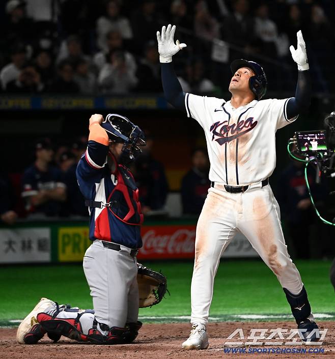 5일 일본 도쿄돔에서 열린 WBC(월드베이스볼클래식) 한국과 체코의 경기. 8회말 자마이 존스가 솔로홈런을 치고 기뻐하고 있다. 도쿄(일본)=허상욱 기자wook@sportschosun.com/2026.03.05/