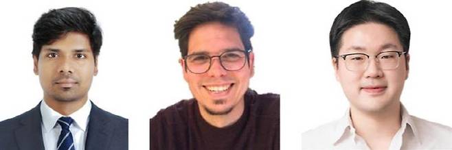 왼쪽부터 수렌다 연구원, Tobias Hermann 교수, 김익현 교수.(사진=계명대 제공)