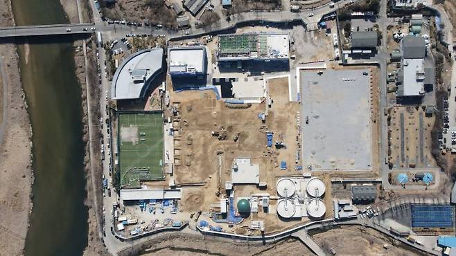 오는 6월 용인에코타운조성사업 준공을 앞두고 마무리 공사가 진행되고 있는 용인레스피아 전경. 용인시 제공