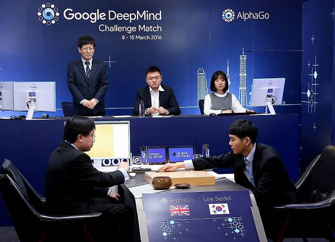 AI '알파고' 대 이세돌 9단 대국 당시 모습